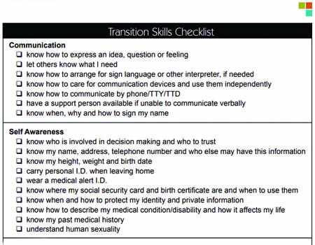 Text Transition Skills Checklist